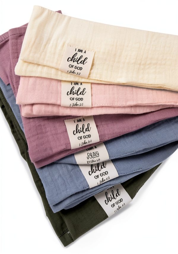 Christian Baby Blanket Slate Blue Organic Cotton-3