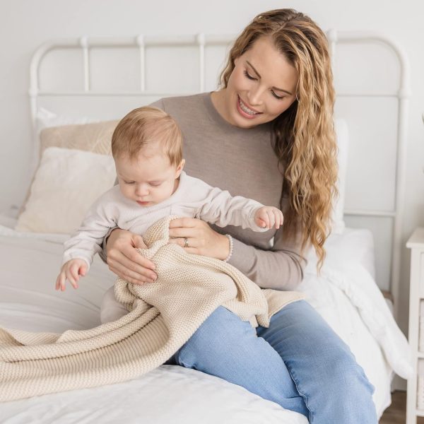 Natemia Beige Baby Blanket Cotton Knit-3