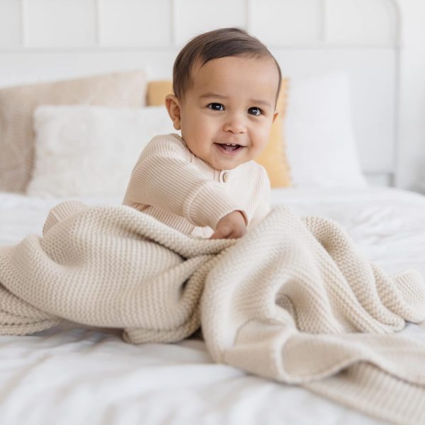 Natemia Beige Baby Blanket Cotton Knit-6