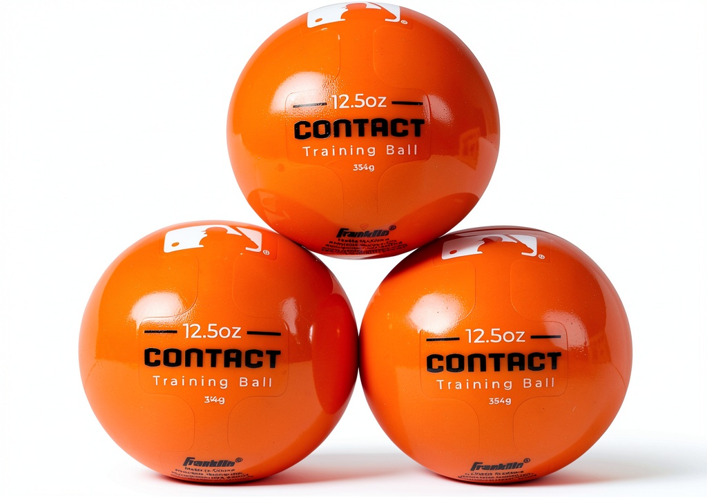 Weighted baseballs on a batting practice field