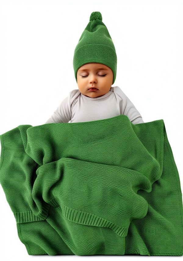Organic Cotton Baby Blanket patique Sage Green-0