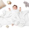 Pinuotu Baby Blanket White Crochet Soft Breathable-1