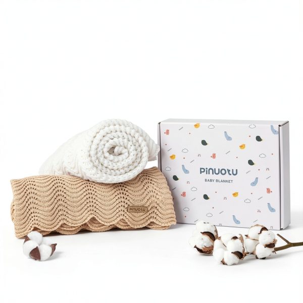 Pinuotu Baby Blanket White Crochet Soft Breathable-4