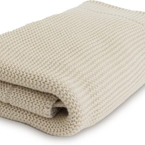Natemia Beige Baby Blanket Cotton Knit-0