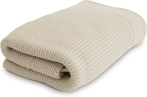 Natemia Beige Baby Blanket Cotton Knit-0
