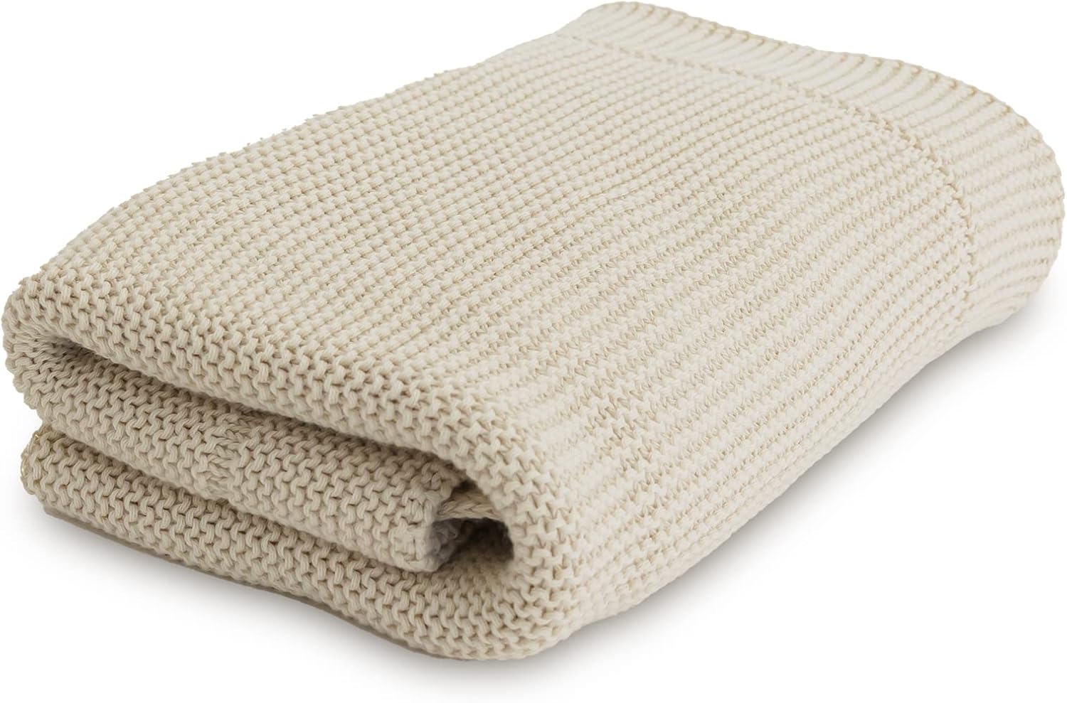 Beige Baby Blanket on a crib
