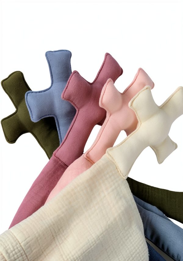 Christian Baby Blanket Slate Blue Organic Cotton-5
