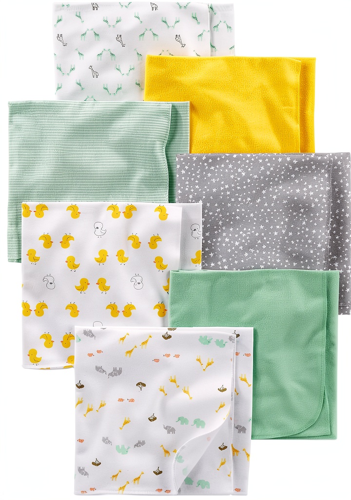 Carter's unisex baby flannel receiving blankets in different colors and prints