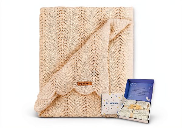 Pinuotu Baby Blanket White Crochet Soft Breathable-0