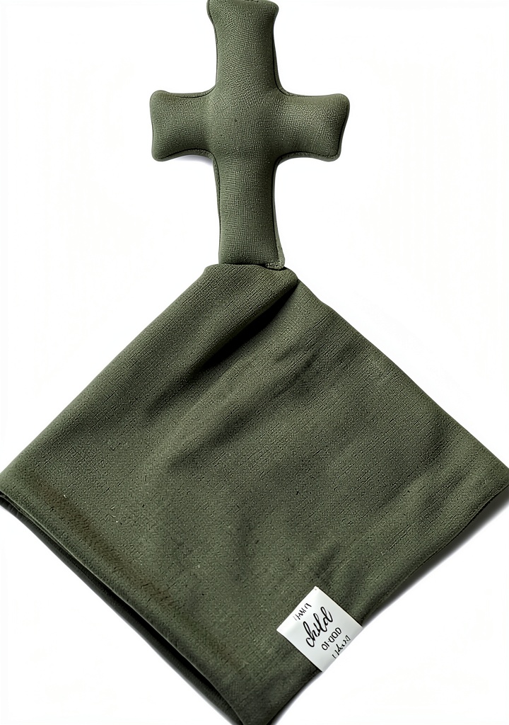 Christian baby blanket with cross design