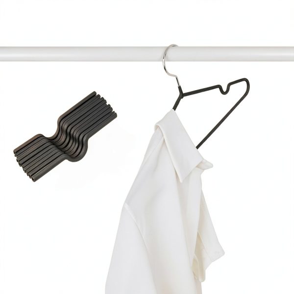 Amber Home 20-Pack 16" Non-Slip Metal Suit Hangers – Heavy Duty Black-2