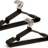 Amber Home 20-Pack 16" Non-Slip Metal Suit Hangers – Heavy Duty Black-0
