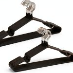 Amber Home 20-Pack 16" Non-Slip Metal Suit Hangers – Heavy Duty Black-0
