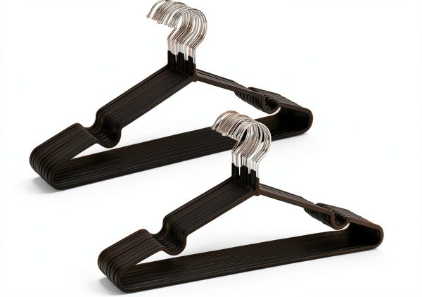 Amber Home 20-Pack 16" Non-Slip Metal Suit Hangers – Heavy Duty Black-0