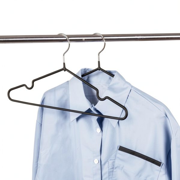Amber Home 20-Pack 16" Non-Slip Metal Suit Hangers – Heavy Duty Black-3