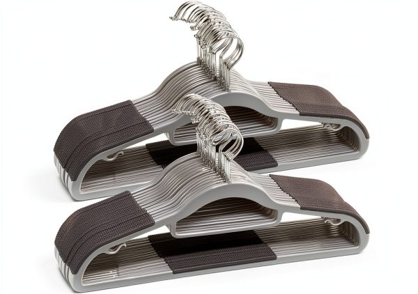 OIKA Non-Slip Plastic Hangers 50 Pack – 16.5in Slim Heavy‑Duty Grey-0