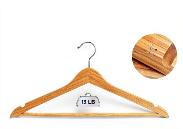 Clothes Hangers by GRANNY SAYS 20 Pack Heavy Duty Wooden Natural Wood-1