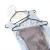 Amber Home 20-Pack 16" Non-Slip Metal Suit Hangers – Heavy Duty Black-4
