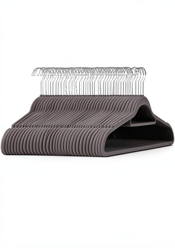 Heavy Duty Velvet Suit Hangers Amazon Basics Gray 50-Pack-2